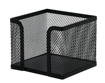 Q-Connect Pojemnik na karteczki Office Set, metalowy, czarny