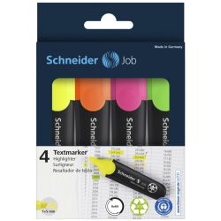 Schneider Zestaw Zakreślaczy Job, 1-5 Mm, 4 Szt., Miks Kolorów 