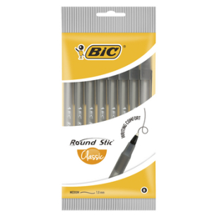 BIC Round Stic® długopis czarny pouch 8 szt.
