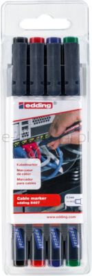 Edding Marker do znakowania kabli e-8407 0,3 mm, 4 szt., mix kolorów [BIURO]