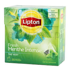 Lipton Herbata Zielona Intensywna Mięta 20 Piramidek