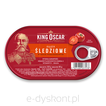 King Oscar Filety Śledziowe W Sosie Pomidorowym 160 G