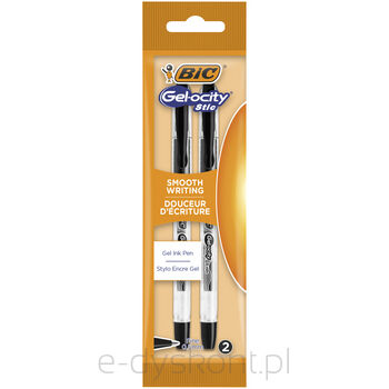 BIC Gel-ocity Stic Długopis żelowy czarny Pouch 2 sztuki