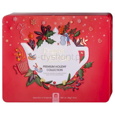 English Tea Shop Zestaw ekologicznych herbat  w puszce 36 saszetek w 6 różnych smakach RED BIO