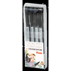 Pentel Cienkopis Pointliner Colour S40-Czarny, 4 Sztuki