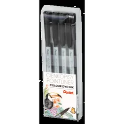 Cienkopis Pentel Pointliner Colour S40-Czarny, 4 Sztuki