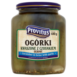 Provitus Ogórki KwaSzampone Z Czosnkiem  640G