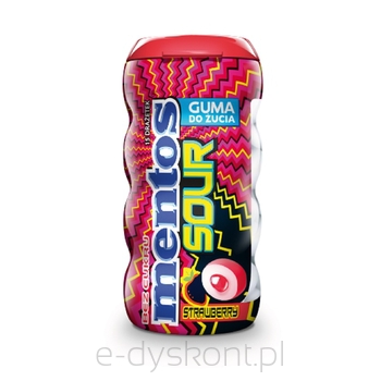 Mentos Sour Gum Strawberry Butelka 30G