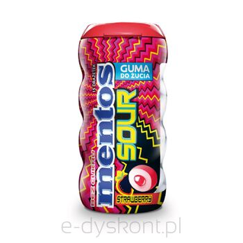 Mentos Sour Gum Strawberry Butelka 30G