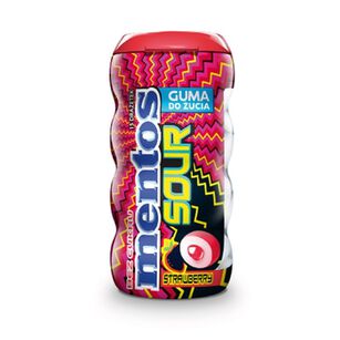 Mentos Sour Gum Strawberry Butelka 30G