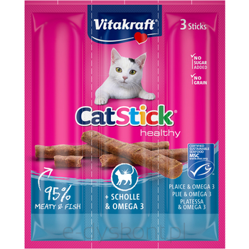 Vitakraft CAT STICK MINI 3 szt. flądra/omega 3 dla kota