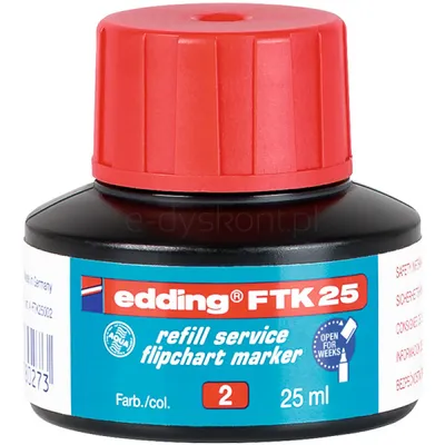 Tusz Do Uzupełniania Markerów Do Flipchartów E-Ftk 25 Edding, Czerwony