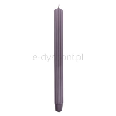 Donau HOME Świeca stołowa długa ryflowana 25x300 mm, 4 szt., jeżyna
