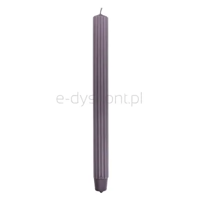 Świeca stołowa długa ryflowana DONAU HOME, 25x300 mm, 4 szt., jeżyna
