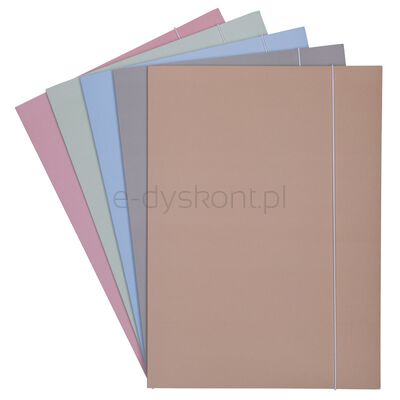 Office Products Teczka z gumką, Pastel soft touch, karton/lakier, A4, 320gsm, 3-skrz., mix kolorów