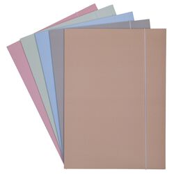 Office Products Teczka z gumką, Pastel soft touch, karton/lakier, A4, 320gsm, 3-skrz., mix kolorów