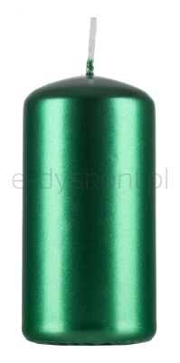 Donau HOME Świeca słupek Standard Lakier, 50x100mm, 4 szt., zielony metaliczny połysk