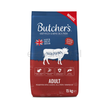 Butcher's Adult, sucha karma dla psów dorosłych, z wołowiną 15kg