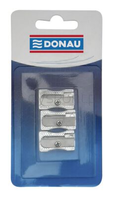 Donau Temperówka aluminiowa, pojedyncza, blister - 3szt. [BIURO]