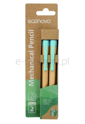 Econovo Ołówek automatyczny obudowa 100% z biodegradowalnego bambusa, 0,7mm, 2 szt., naturalny