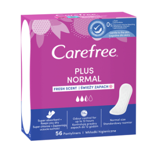 Carefree Plus Original Wkładki Higieniczne Świeży Zapach 56 Sztuk