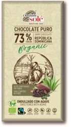 Sole Czekolada Gorzka 73% Kakao Słodzona Syropem Z Agawy Bio 100 G