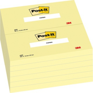 Bloczek Samoprzylepny Post-It (655), 127X76Mm, 1X100 Kart., Żółty