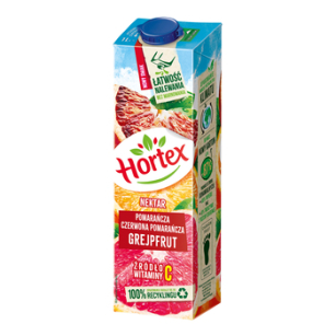 Hortex Pomarańcza - Czerwona Pomarańcza -Grejpfrut Rubinowy Karton 1L