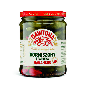 Dawtona Ogórki KorniSzampony Z Papryką Habanero 520G 