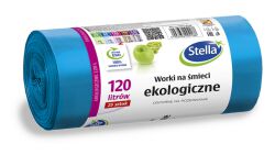 Stella Worki na śmieci ekologiczne, 120 l, 25 szt., niebieski
