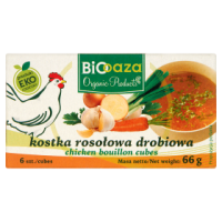 Biooaza Bulion Kostki Drobiowe Bez Dodatku Cukrów Bezglutenowe Bio (6 X 11 G)  [BIO]