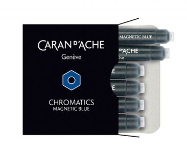 Naboje Caran D'Ache Chromatics Magnetic Blue, 6Szt., Jasnoniebieskie