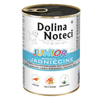 Dolina Noteci Premium Mokra karma Junior dla psów jagnięcina puszka 400 g