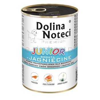 Dolina Noteci Premium Junior mokra karma dla psów jagnięcina puszka 400 g