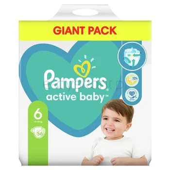 Pampers Active Baby Rozmiar 6, 56 Pieluszek, 13-18 Kg