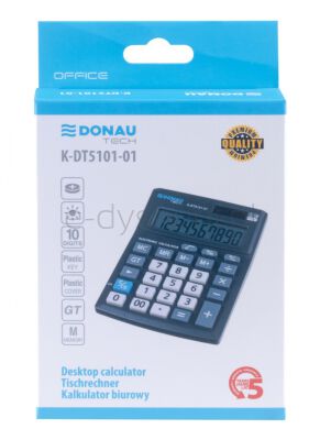 Donau Kalkulator Biurowy Tech Office, 10-Cyfr. Wyświetlacz, Wym. 137X101X30Mm, Czarny 