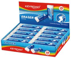 Keyroad Gumka Uniwersalna Maxi, 60x21x11 mm, pakowane na displayu, biała
