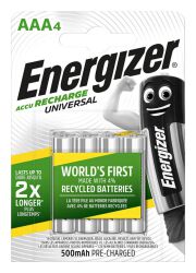 Energizer Akumulator Universal, AAA, HR03, 1,2V, 500mAh, 4szt.