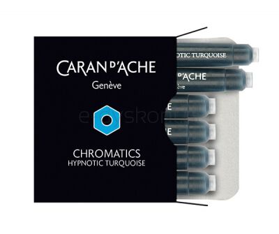 Caran D'ache Naboje Chromatics Hypnotic Turquoise, 6szt., turkusowe