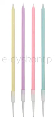 Świeczki na tort PARTY GO, 19cm, 8 szt., mix kolorów