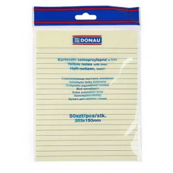 Donau Bloczek Samoprzylepny 150x203mm, w linię, 1x50 kart., 75gsm, żółty