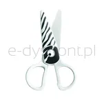 Nożyczki szkolne KEYROAD, 12,2cm, bezpieczne, zebra, blister, biało-czarny - 2