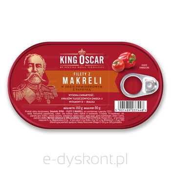 King Oscar Filety Z Makreli W Sosie Pomidorowym Z Papryką 160G 