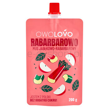 Owolovo Rabarbarowo Mus jabłkowo-rabarbarowy 200 g