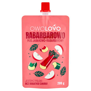 Owolovo Rabarbarowo Mus jabłkowo-rabarbarowy 200 g