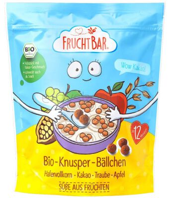 Fruchtbar Śniadaniowe chrupki owsiane pełnoziarniste kakaowe po 12 miesiącu BIO 125 g
