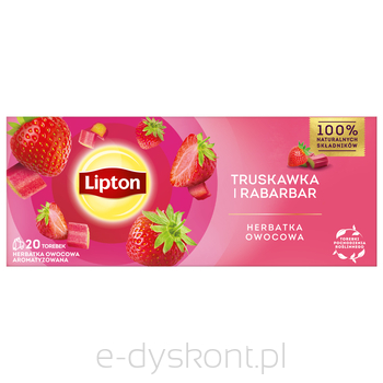 Lipton Herbata Fruit Truskawka I Rabarbar 20Tb