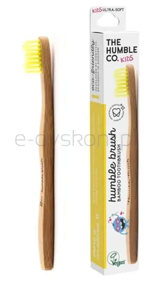 Szczoteczka do zębów dla dzieci, bambusowa ultra soft żółta 14.5cm