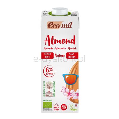 Ecomil Napój Migdałowy Bez Cukru Bezgl. Bio 1L