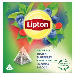 Lipton Herbata Piramidki zielona, jagoda i goja, 20 szt.
